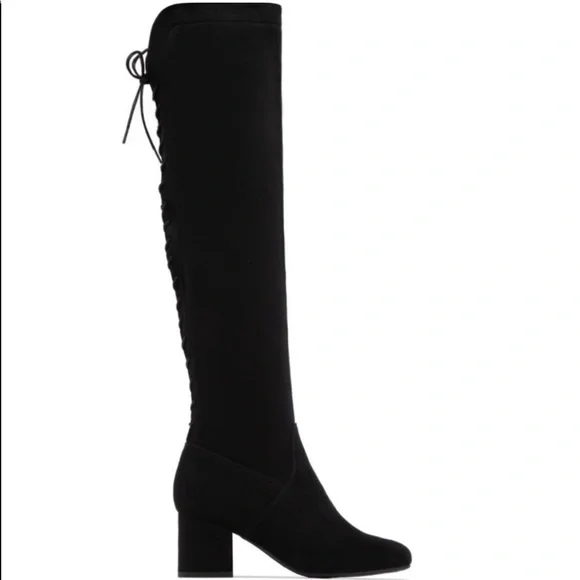 Black Over The Knee Chunky Low Heel
Lace Up Boots - Picture 7 of 11